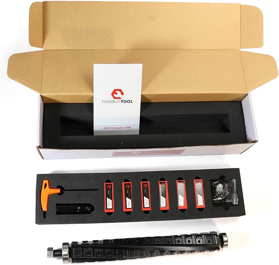 FindBuyTool helical cutter head kit with carbide inserts, screws, and installation tool.